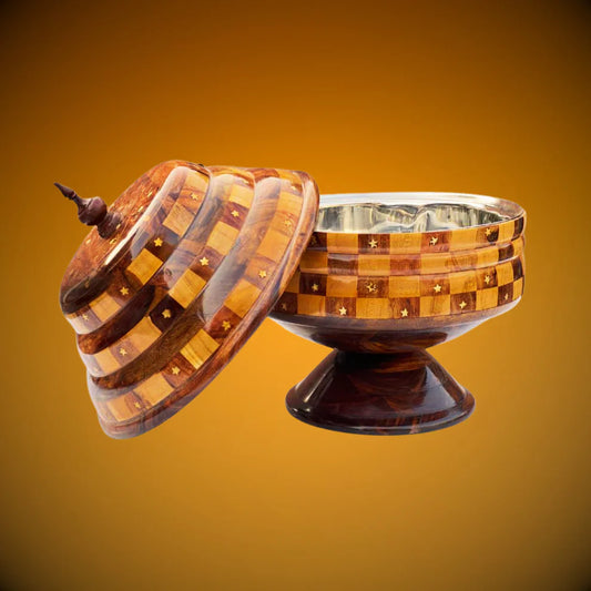 Checkered Hotpot with Brass Artistry - Kaalza Cafts