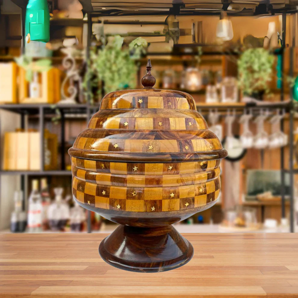 Checkered Hotpot with Brass Artistry - Kaalza Cafts