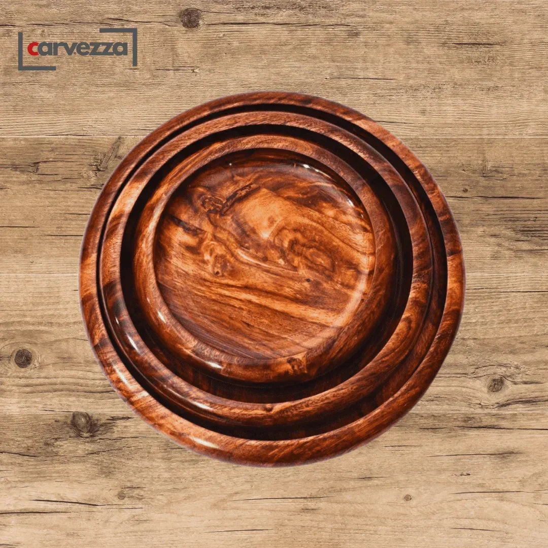 WOODEN PIZZA TRAY SET - Kaalza Cafts