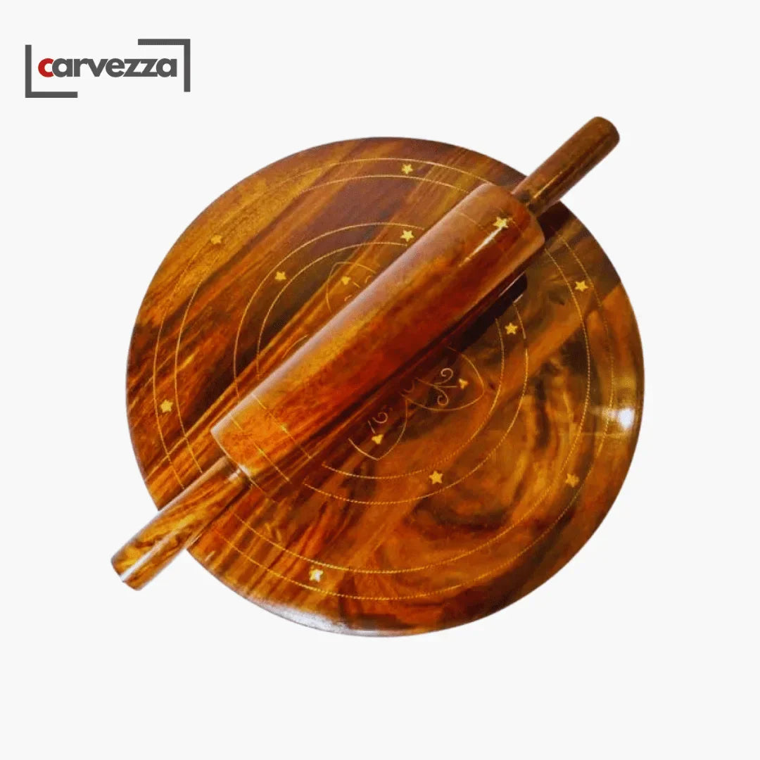 Wooden Rolling Pin with Base | Chakna Belan Set