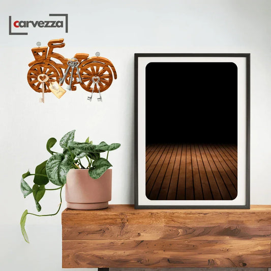WOODEN BICYCLE KEY HOLDER - Kaalza Cafts