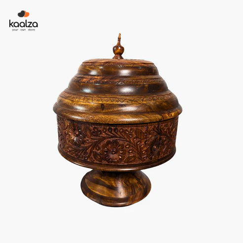 Colossal Wooden Hotpot with Carving Art and Stainless Steel Bowl