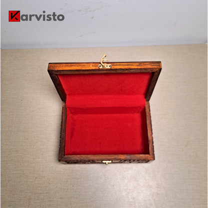Hand Carved Wooden Jewelry Box