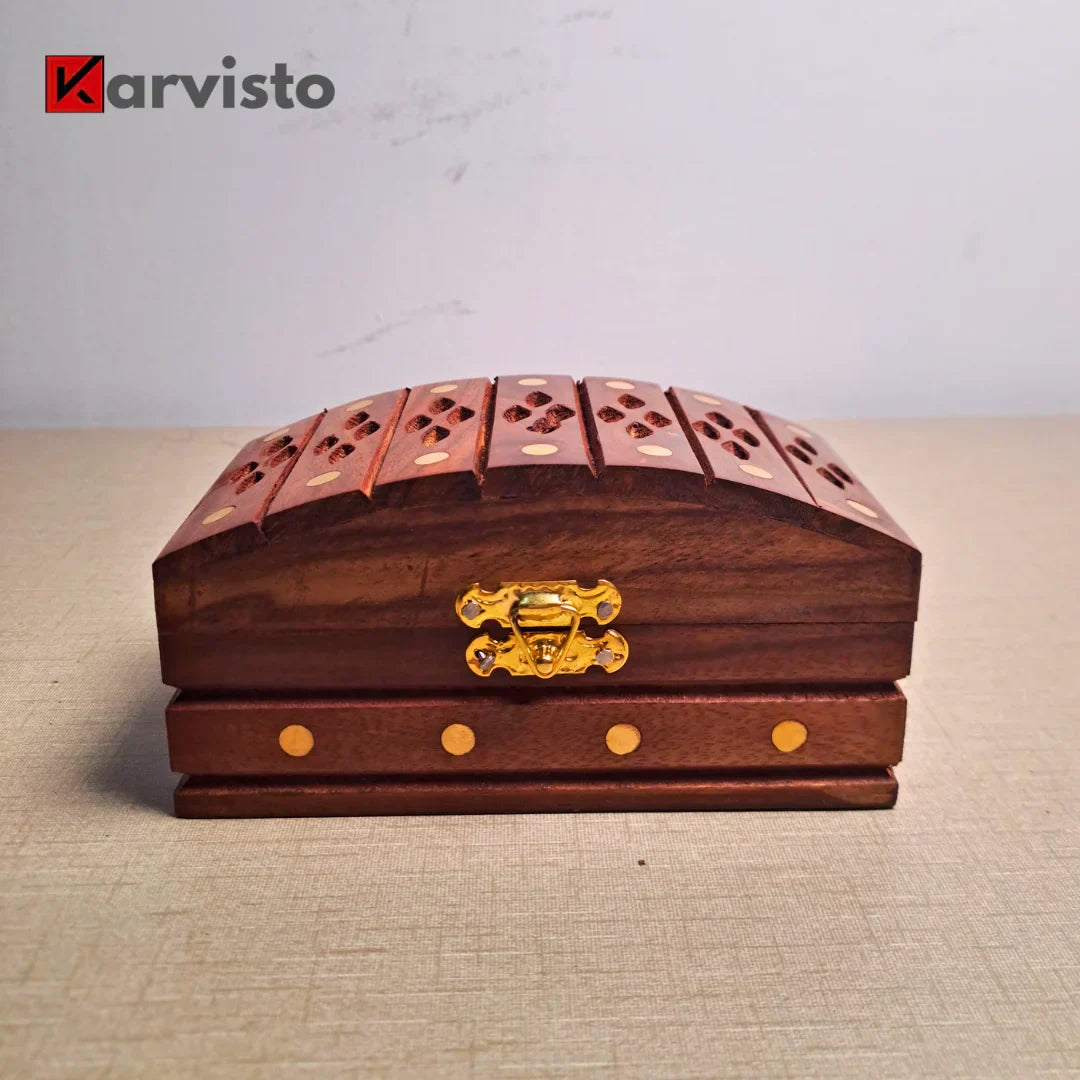 Set of 3 Wooden Jewelry Boxes "Heritage Chest Trio"