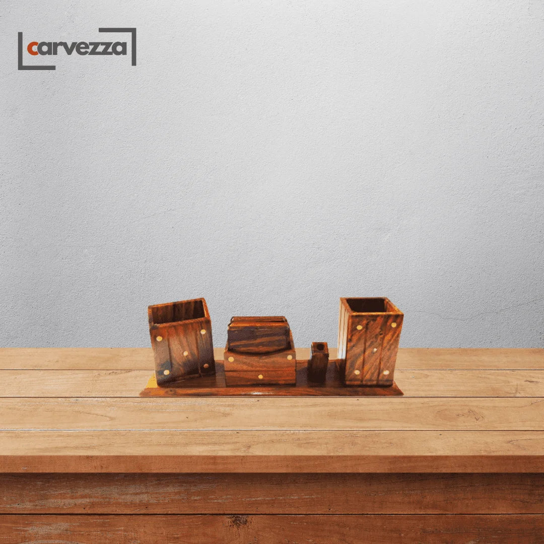 Wooden Office Desk Organizer