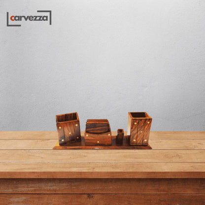Wooden Office Desk Organizer